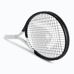 Full view of the HEAD Speed Team L 2022 tennis racquet, held by a hand on a tennis court, emphasizing its sleek matte/glossy finish and chrome accents. Find it at ProBadminton.in.