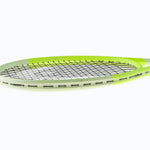 The HEAD Extreme MP 2024 tennis racquet standing on a court, showcasing its dynamic design, a perfect tool for aggressive baseliners in any "misspell match." Discover quality racquets at ProBadminton.in