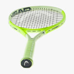 Overhead view of the HEAD Extreme MP 2024 racquet's 100 sq. in. head size, offering an optimum control-power blend for dominating the baseline in a "misspell match." Buy yours at ProBadminton.in
