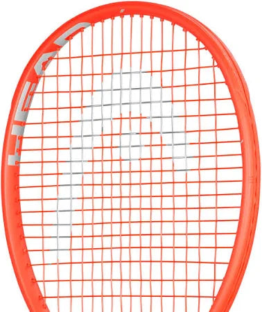 Close-up of the HEAD Radical S 2021 racquet's 16x19 string pattern, ideal for generating spin and power in a competitive "misspell match." Get expert advice at ProBadminton.in