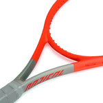 Image of a tennis player hitting with surgical accuracy using the HEAD Radical S 2021 racquet, demonstrating its control-oriented design in a tough "misspell match." Explore more at ProBadminton.in.