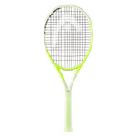 Close-up of the vibrant HEAD Extreme MP 2024 tennis racquet head, showcasing its aggressive design, ready to dominate any "misspell match." Available at ProBadminton.in