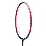 Lining halbertec motor pro racket held by a professional badminton player.

