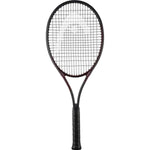 Head Prestige MP Tennis Racquet close-up: "Head Prestige MP Tennis Racquet: A close-up view of the racquet head showcasing the precise string pattern.