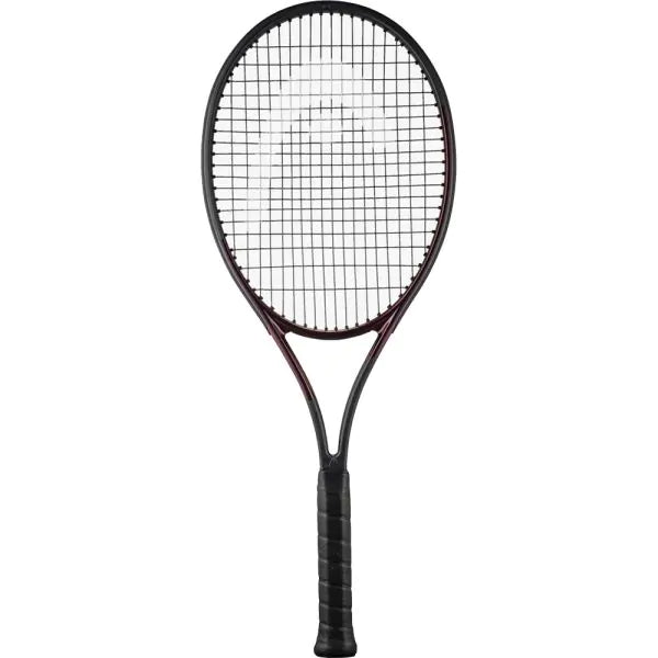Head Prestige MP Tennis Racquet close-up: "Head Prestige MP Tennis Racquet: A close-up view of the racquet head showcasing the precise string pattern.