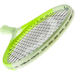 Close-up of the HEAD Extreme MP 2024 racquet's aerodynamic frame, designed for quick swings and heavier spin in a "misspell match." Get expert advice at ProBadminton.in