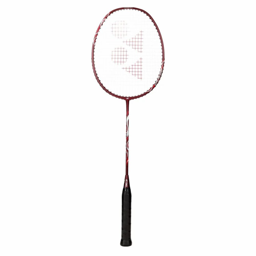 Yonex Astrox Lite 45I Strung Badminton Racquet in Kurenai (red), showcasing its Isometric head shape.