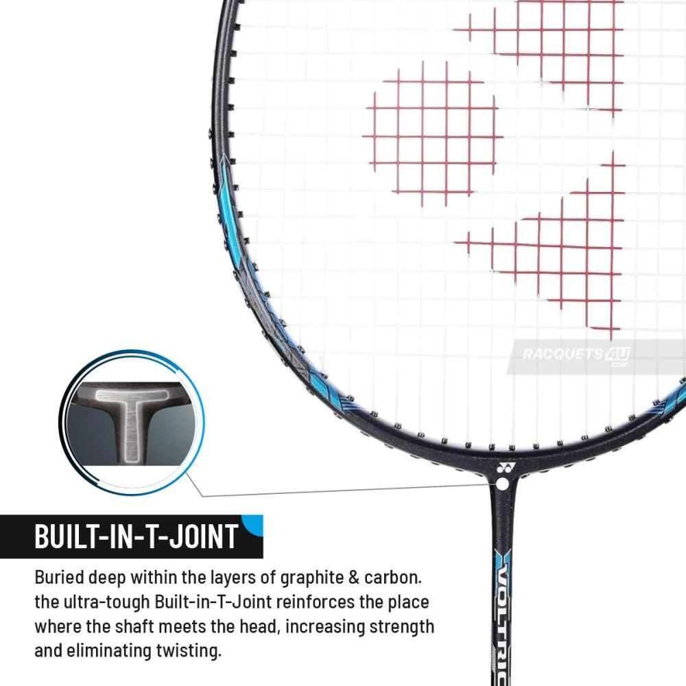 Yonex Voltric Lite 47i racquet, highlighting the solid feel core for reduced vibration and improved hitting comfort, available at probadminton.in.