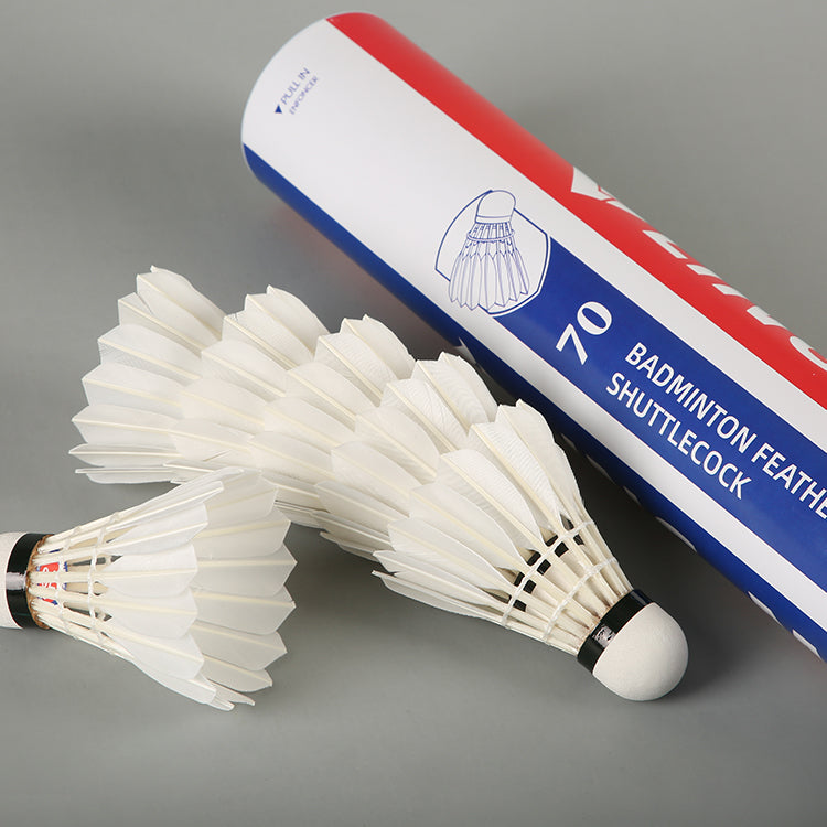 Ling-Mei 70 Badminton Feather Shuttlecock (Pack of 12)